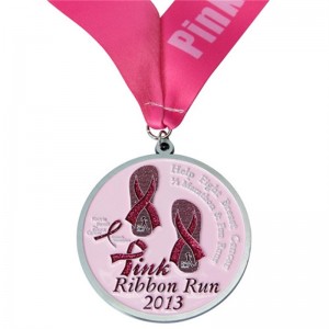 Rosa Druckmedaillen für Frauen Custom Metal Sport Marathon Medaille mit Band