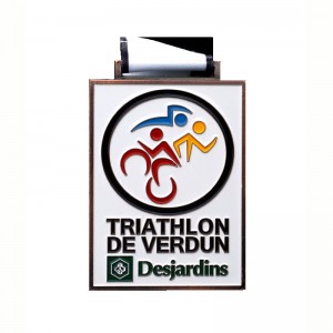 Custom Shape Logo Metall Sportmedaille für Wholesales -Triathlonmedaille